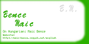 bence maic business card